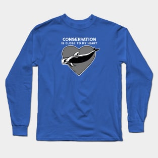 Pilot Whale Conservation Heart Long Sleeve T-Shirt